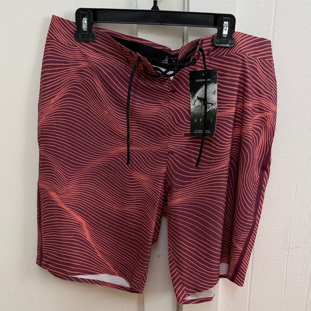 Outerknown Men's Apex Trunk Red Wave Kelly Slater Premium Board Shorts